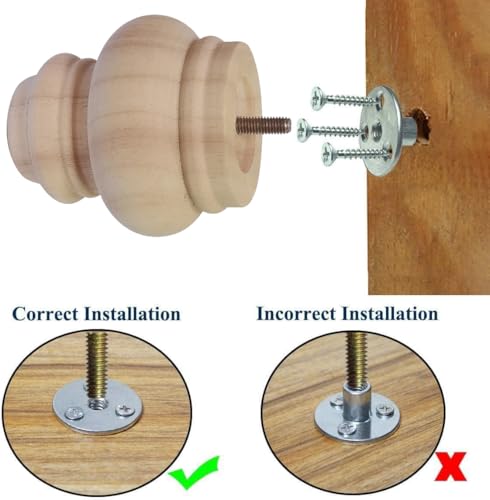 4 Inch Wooden Bun Feet Sofa Replacement Parts Round Furniture Legs Unfinished Sofa Couch Chair Ottoman Replacement Legs Solid Wood Cabinet Legs Set of 4 (4 inch Unfinished) - size: 4 inch Unfinished