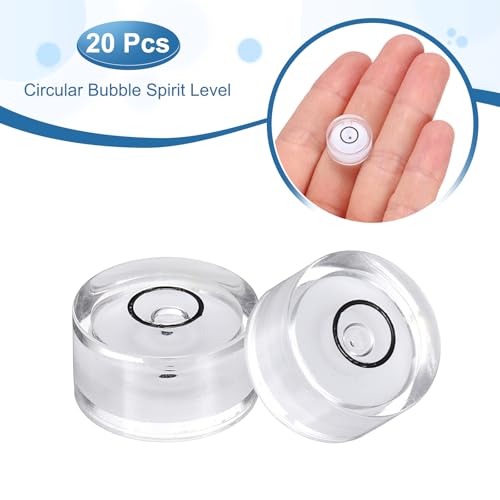 HARFINGTON 20pcs Circular Bubble Spirit Level 15x8mm Mini Round Bubble Spirit Level Little Measuring Layout Tools for TV Industrial Carpentry Picture Frame, White/Black - color: White/Black, size: 15x8mm