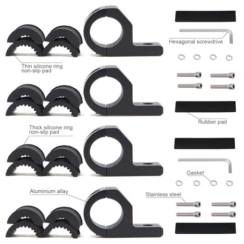 4 Pcs LED Light Bar Mounting Brackets, 0.75" 1" 1.25" Tube Clamp, Automotive Aluminum Mount Mounts for ATV UTV Roof Rack Bull Bar Fog Lights, Black - size: 4PCS 0.75“-1.25" Clamp Kit