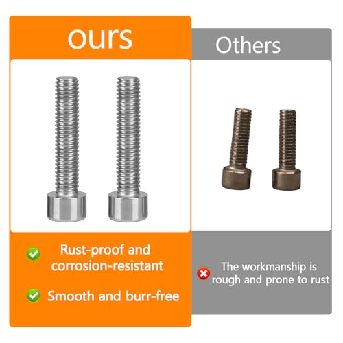 15 Pcs M8 x 35mm Stainless Steel Allen Socket Head Cap Screws, Full Thread Metric Fasteners, Bright Finish for Automotive & Machinery Use - size: M8x35mm-15Pcs