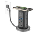 Power Strip Tower, kakyanill PD 65W Charging Station 9 AC Outlets 8 USB - color: Black, size: 65W