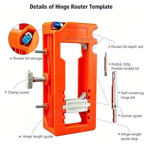 Door Lock Installation Kit and Lock Hole Saw Kit with Guide Template