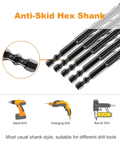 5Pcs Cross-Tip Masonry Drill Bit Set & Concrete Drill Bit Set, 3/16"-1/2" - size: 5 pcs 3/16"-1/2" Masonry Drill Bits