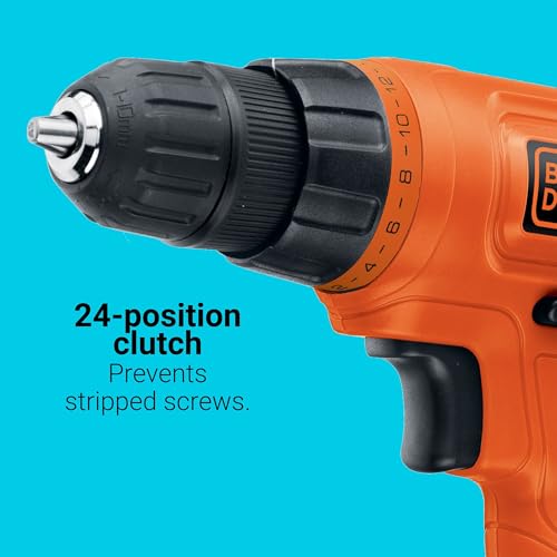 BLACK+DECKER 20V MAX POWERCONNECT Power Drill Cordless Drill Driver Electric Screwdriver with 30 Piece Bit Set, Battery and Charger Included (LD120VA)