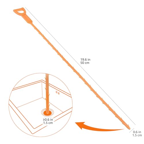 Amazon Basics Drain Clog Remover Tool, 6 Pack with 5 Plastic and 1 Stainless Steel Drain Snakes, Hair Unclogger for Toilet, Kitchen Sink, Bathroom Tub, Shower, Sewer