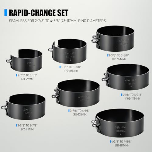 SMOTIVEPRO 8PCS Piston Ring Compressor Set with Self-Locking Ratchet Pliers