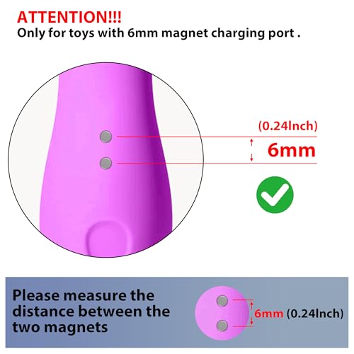 Vancle 2 Pack 6mm Magnetic USB DC Charging Cable with 2 Pins Charger Cord for Toys Massagers Electric Toothbrush