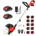 ALSO GO 21V Electric Weed Wacker with 2x2.5Ah Battery Powered Weed Eater - color: Red