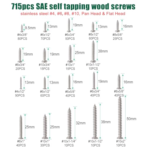 Twidec/2002PCS 304 SS Nuts And Bolts Assortment Kit And Self TappingScrew - color: Silver SS 2002PCS#4#6#8#10#1/4#3/8#5/16M3M4M5M6M8
