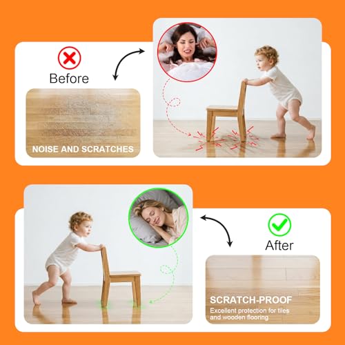 72 PCS Felt Furniture Pads, 0.2 Inch Thick Self Adhesive Furniture Floor Protectors, Round and Rectangle Felt Pads for Chair Legs, Furniture Leg Protectors for Hardwood Floors, Anti Scratch, Beige