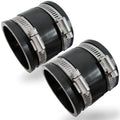 2 PCS 2.5 IN Dust Control Flex Hose Cuff 70148 Connector Ports Fit for 2-1/2” Dust Collection Hose with 4 Stainless Steel Clamps
