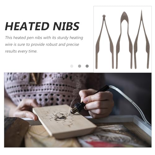 OHPHCALL Wood Burning Tips 3Pcs Replacement Pyrography Pen Nibs for Detailed and Large Crafts Compatible with Wood Burner Tools and Heating Pens