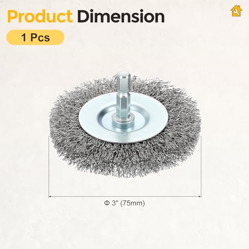 3in Wire Wheels for Drill with 1/4in Hex Shank, Carbon Steel - size: 3 inch(0.012in Wire)