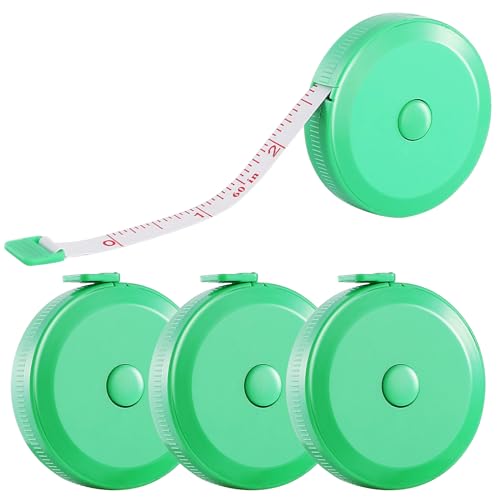 4 Pack Soft Retractable Measuring Tape,60-Inch 150cm,Green Double Scale Measurement Tape,for Body Measuring Sewing Tailor Cloth Knitting Home Craft Measurements - color: 4 Pack (green)