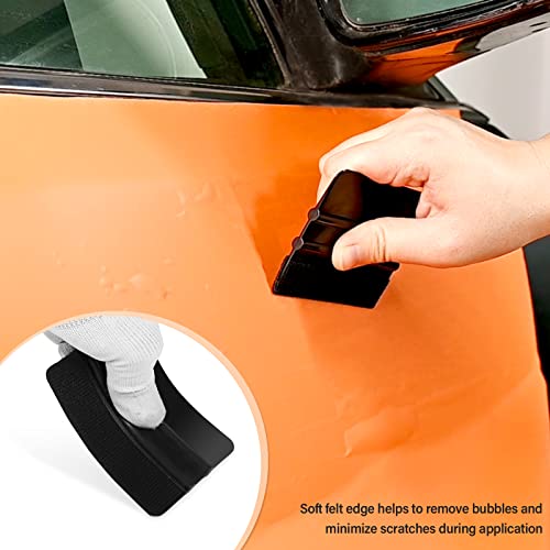 Gomake Vehicle Vinyl Wrap Window Tint Film Tool Kit Include 4 Inch Felt Squeegee, Retractable 9mm Utility Knife and Blades, Zippy Vinyl Cutter and Mini Go Corner Squeegee for Car Wrapping (5 Tools) | Vinyl Wrap Squeegee Tool, 9mm Utility Knife, Film Cutte