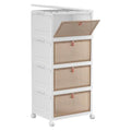 YFXCVSL 4 Tier Plastic Storage Bins with Lid 32QT, Stackable Storage Bins - size: 4-Tier 32QT