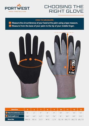 Portwest A745 Impact F135 Cow Leather Lined Glove Wrist Strap Fastening - size: 4X-Large