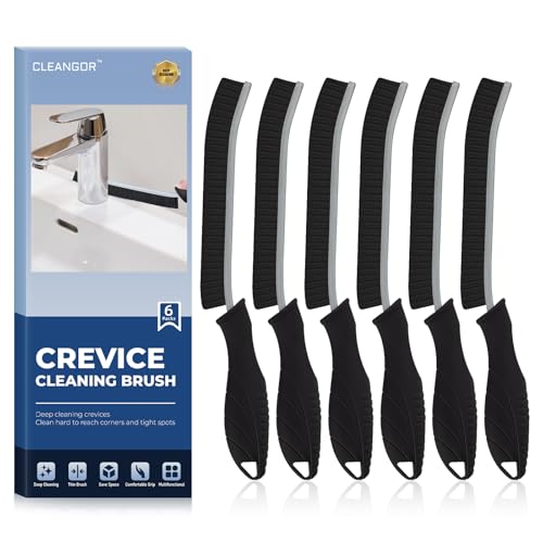 CLEANGOR Crevice Cleaning Brushes, Cleaner Scrub Brush Tool for Crevice - color: Black