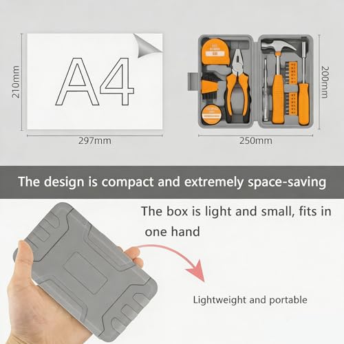 24-Piece Tool Set, Mini Tool Kit, Tool Kit for Home (Orange) - color: Orange