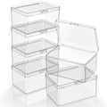 Jetec 6 Pieces Small Clear Plastic Storage Box, 4.3 x 3 x 2.2 Inch - size: 4.3 x 3 x 2.2 Inch
