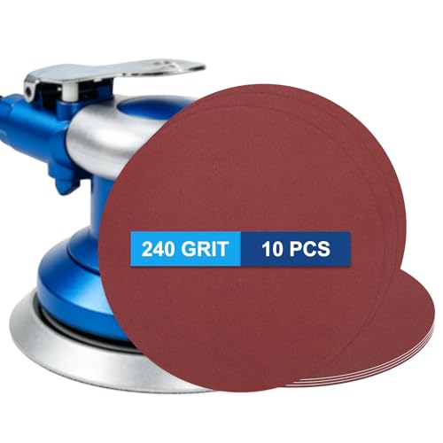 8 Pack 10 Inch PSA Sanding Discs 240 Grit Aluminum Oxide Red - size: 240 grit