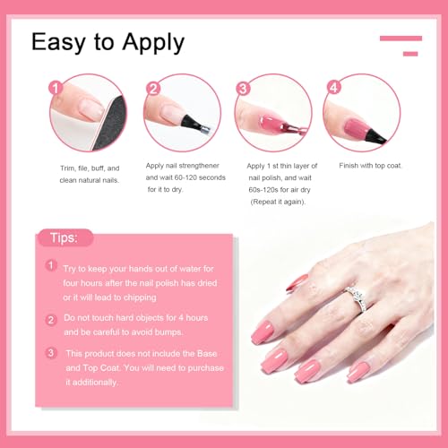 OpenLive 16.5ml Pink Nail Polish Large Volume Quick Drying Nail Polish, Fast Drying and Long Lasting Color Nail Art DIY Home Manicure Gift for Women - color: Pink