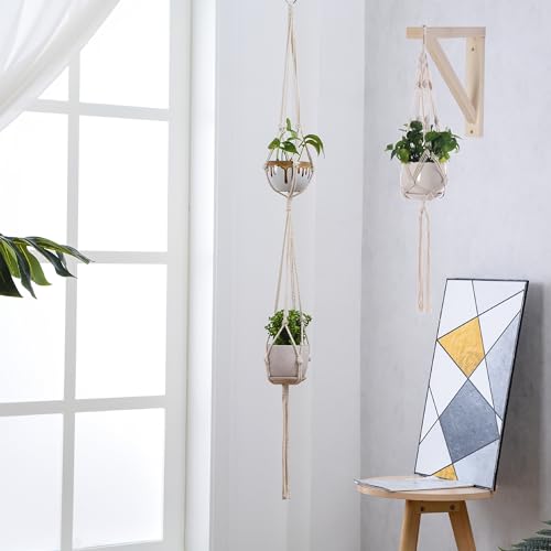 OVOV 2 Pack Wall Mount Wooden Shelf Brackets Triangle with Hole 7 Inch - color: Wood with Hole, size: 7 Inch