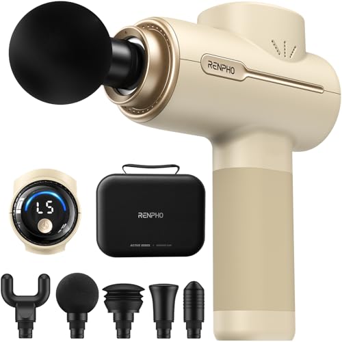 RENPHO Active Massage Gun Deep Tissue, Percussion Back Massager Gun - color: Creamy