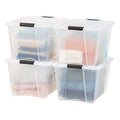 IRIS USA 3-Drawer Rolling Storage Cart, Black/Clear - color: Clear, size: 54 Qt, style: 4 Pack