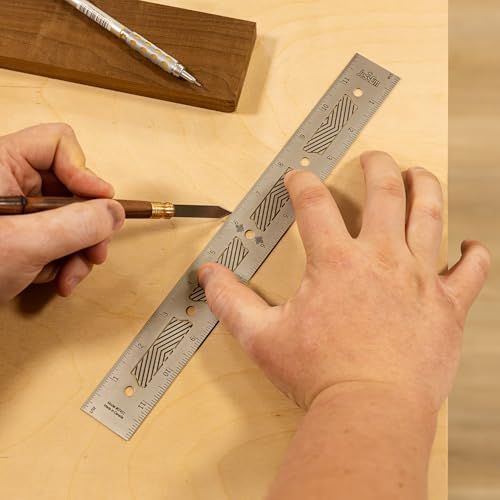 JessEm 12" Stainless Steel Ruler for Woodworking, Non-Slip Straight Edge