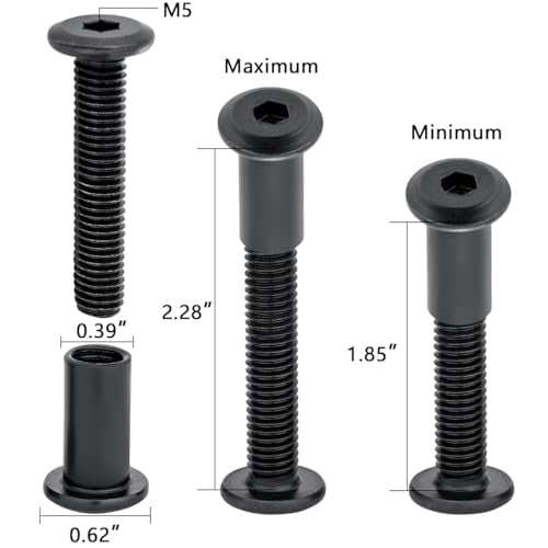25 Pcs M8x40mm Black Furniture Bolt Cabinet Connector Screws for Furniture - size: M8x40mm
