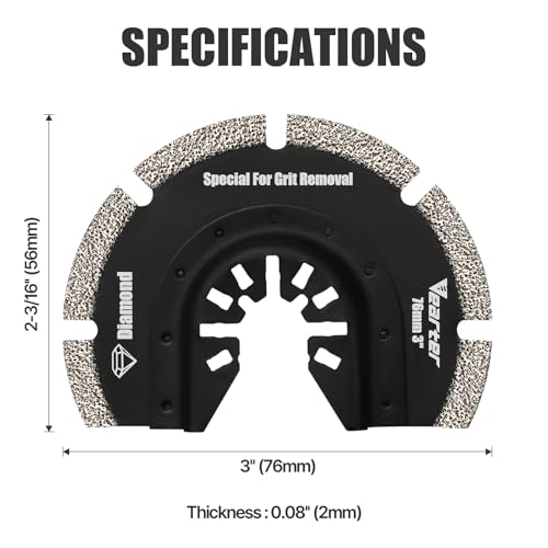 Diamond Oscillating Multi Tool Blade 5PCS, Grit Grout Removal