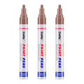 Brown Paint Markers, 3 Pack Oil-Based Waterproof Quick Dry Permanent Paint Pen Set for Rocks Painting, Wood, Fabric, Plastic, Canvas, Glass, Mugs, Metal, Tire, Stone, DIY Craft - color: Brown