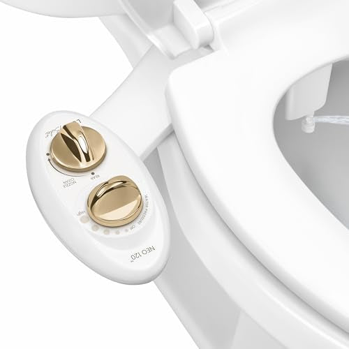 LUXE Bidet NEO 120 - Bidet Attachment for Toilet Seat, Gold - color: Gold