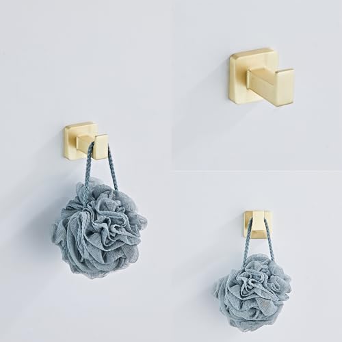 Brusehd Light Gold Bathroom Hardware Set 4 Pieces,Bathroom Accessories Set Stainless Steel Wall Mounted, Hand Towel Bar, Towel Ring, Robe Towel Hooks,Toilet Paper Holder,Towel Bar Set, 23.6 Inch… - color: Brusehd Light Gold-4pcs, size: 23.6Inch