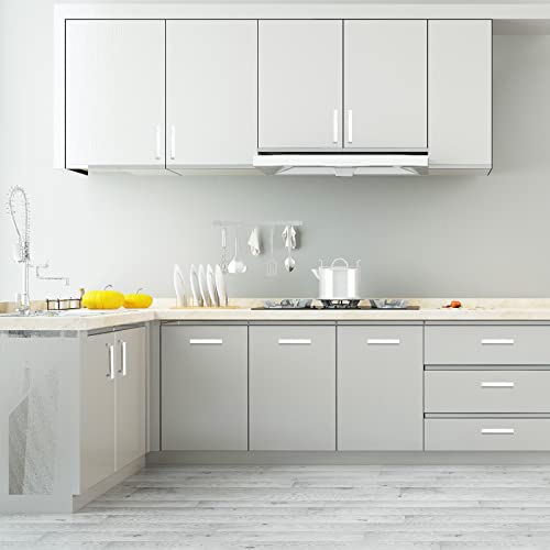 Cabinet Pulls Brushed Nickel Cabinet Handles Square Drawer Pulls, 5 Pack 5 Inch Stainless Steel Kitchen Door Cupboard Cabinet Handles, Cabinet Hardware Drawer Handles, 128mm Hole Centers - color: Brushed Nickel, size: Two Hole - 5 inch Hole Centers(128mm)