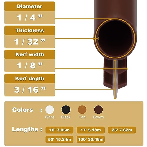 Window Weatherstrip Seal 1/4" Bulb Bubble Kerf Mount Gasket (25', Brown) - color: Brown, size: 25 Feet