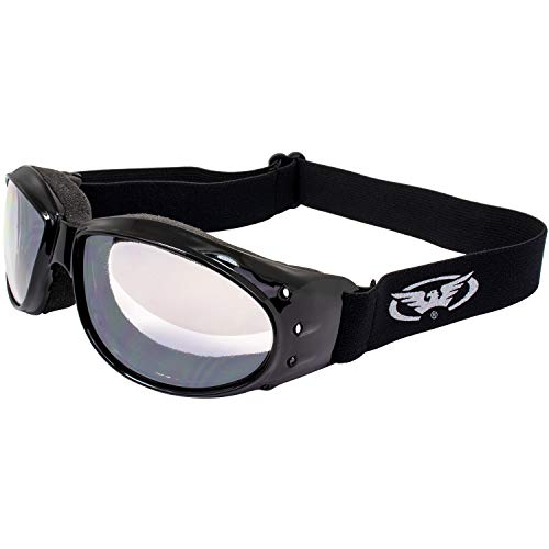 Global Vision Eliminator Dirt Bike Padded Motorcycle Riding Goggles for Men and Women (Black Frame/Smoke Lens) - color: Clear