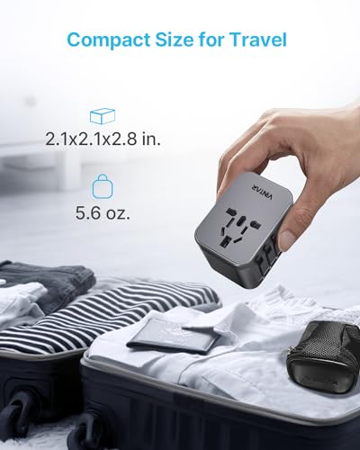 VINTAR Universal Travel Adapter 30W, 6-in-1 with 3 USB-C & 2 USB-A, Silver - color: 30W Silver