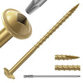 Pocket Hole Screws #8 x 2-1/2" (206Pcs) 2lb. Carbon Steel, Tan, Washer Head, Coarse Thread, Square Drive,150MM Drive Bit Included - color: Tan, size: #8 x 2-1/2"