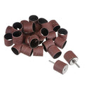 uxcell 30 Pcs 1-1/2 Inch Sanding Sleeves Sandpaper Set 80 Grit with 2 Pcs 1 Inch Drum Mandrels for Rotary Tools - size: 80 Grit