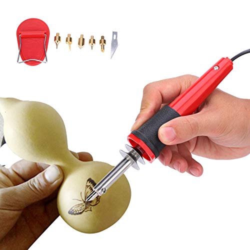Soldering Iron Kit Wood Burning Tool, Piece Wood Burning Pen Set, Electric Soldering Iron Set Wood Burning Pen Engraving Carving Pyrography Tool 40W for DIY Enthusiasts(AC110V-US Plug)