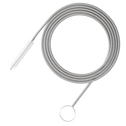 61 Inch Flexible Long Drain Brush, Nylon Stainless Steel Cleaner Tool, Feeding Tube Cleaning Brush, Drain Hole Cleaner, Double Ended Hose Pipe Brush for Car, Fridge. Pipe, Sink (155CM) - size: 155CM