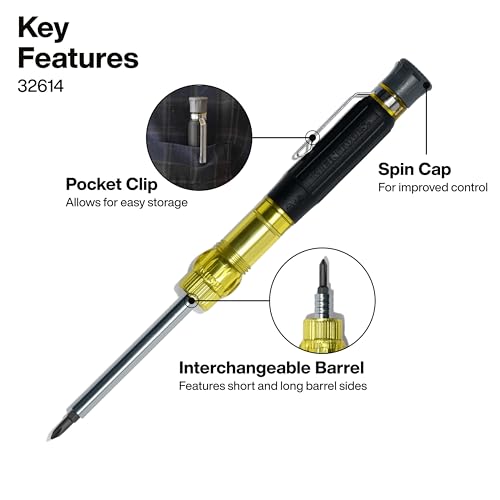 Klein Tools 80209 Precision Multi-Bit Screwdriver Set, 31-Piece, Cushion Grip Handle, Bits for Apple Product Repair, Phillips, Slotted, Hex, and TORX for Electronic Repair - size: 2-Piece Precision Driver Set
