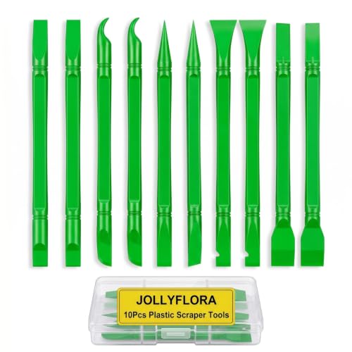 10Pcs Plastic Scraper Tools with Storage Case, Green - color: Green