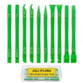 10Pcs Plastic Scraper Tools with Storage Case, Green - color: Green