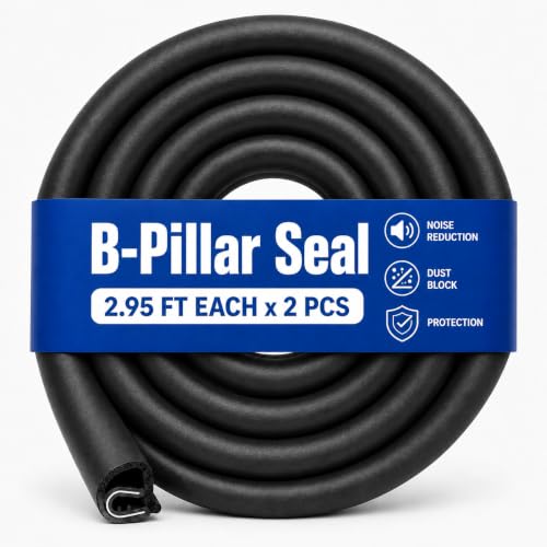2pcs 2.95ft B-Pillar Car Door Seal Strip Automotive Weather - size: 2.95ft