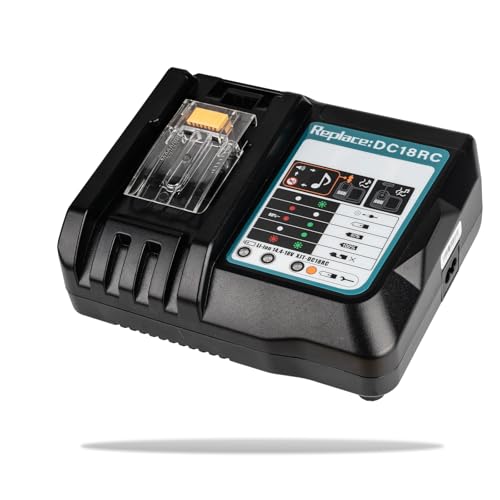 DC18RC 18 Volt 3.0A Rapid Li-ion Charger Replacement Compatible with Makita 18V Battery Charger DC18RD DC18RA DC18SD DC18SE and 18V Lithium-Ion Battery BL1430 BL1815 BL1830 BL1840 BL1850