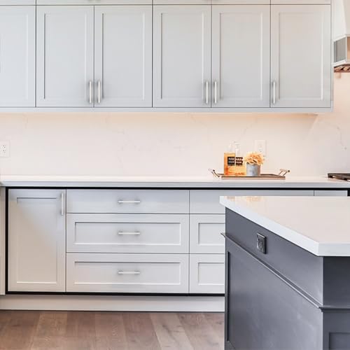 Amerdeco 10 Pack Brushed Satin Nickel Cabinet Pulls 3 Inch(76MM) Hole Centers Kitchen Cabinet Handles Cabinet Hardware Kitchen Handles for Cabinets Cupboard Handle Drawer Pulls ZH0060 - color: Brushed Satin Nickel, size: 3"/76mm Hole Center, style: 10 Pac