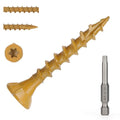 Wood Screws #8 x 1-1/4’’, T25 Star Torx Drive Flat Head Deck Screws, Tan, 194Pcs (1lb) - color: Tan, size: 8X1-1/4’’